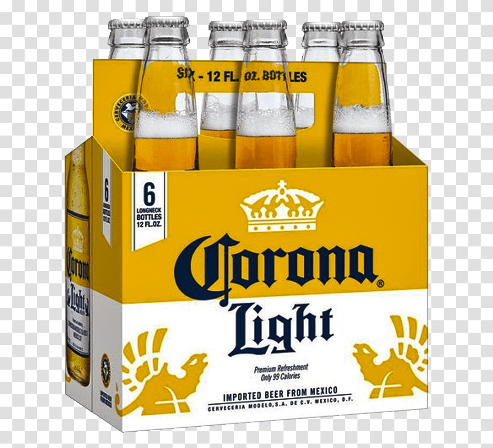 Cerveza Modelo Cerveza Corona Corona Light 6 Pack Corona Light 6 Pack, Beer, Alcohol, Beverage, Drink Transparent Png