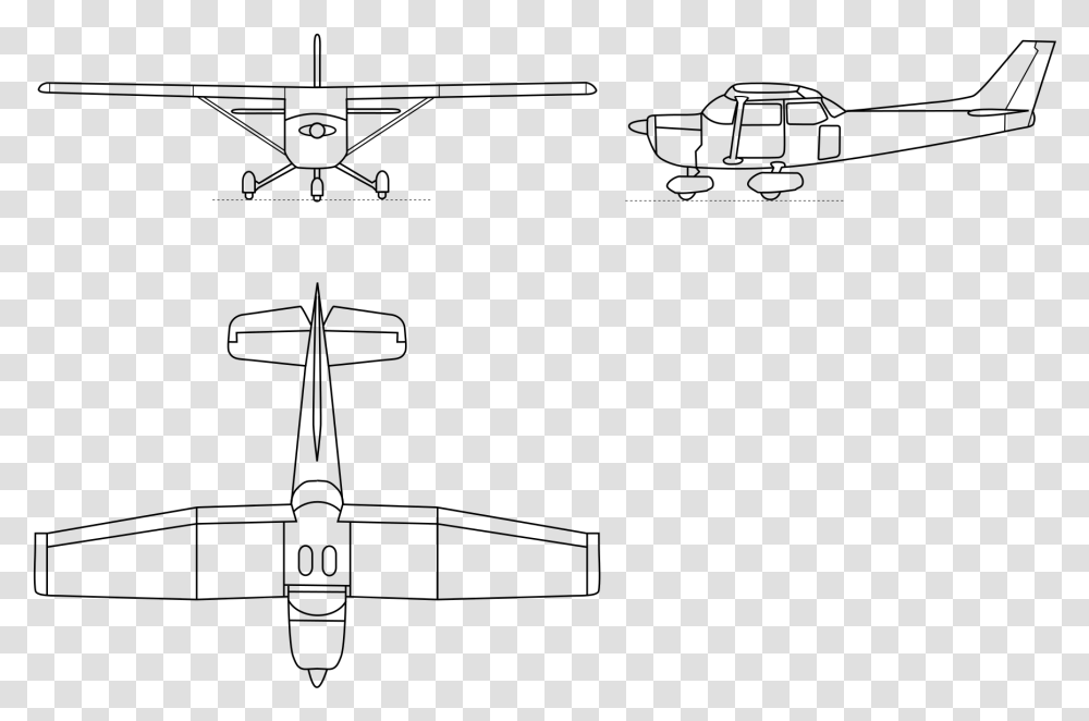 Cessna 172 Line Drawing, Gray, World Of Warcraft Transparent Png