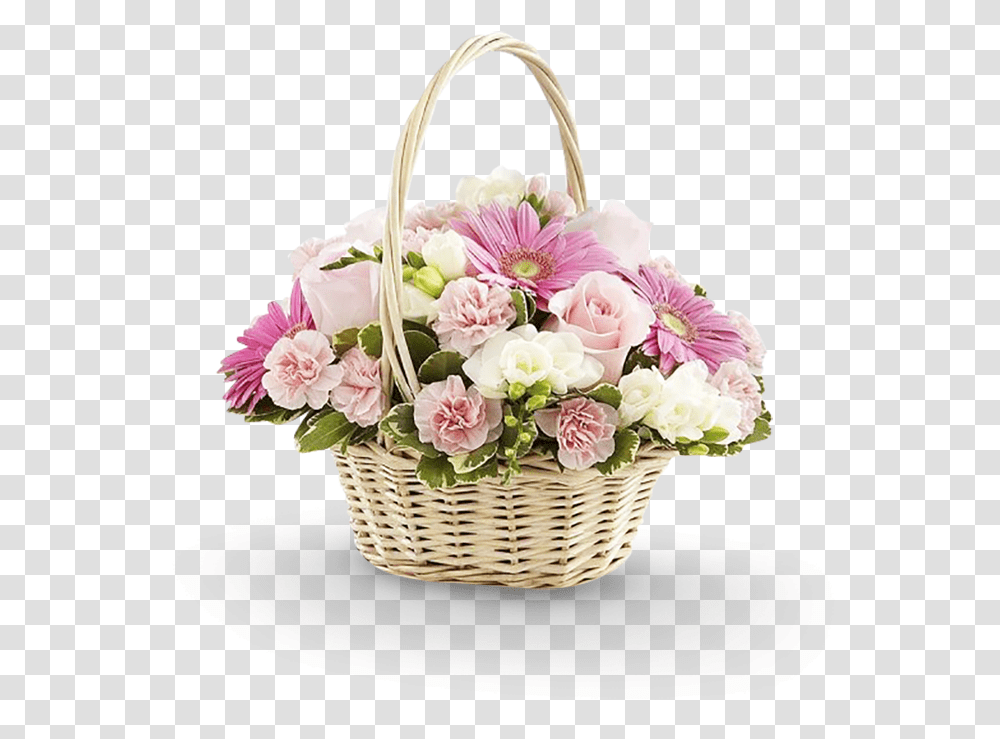 Cesto De Flores Santa Ginebra Basket Bouquet Of Flowers, Plant, Blossom, Flower Bouquet, Flower Arrangement Transparent Png