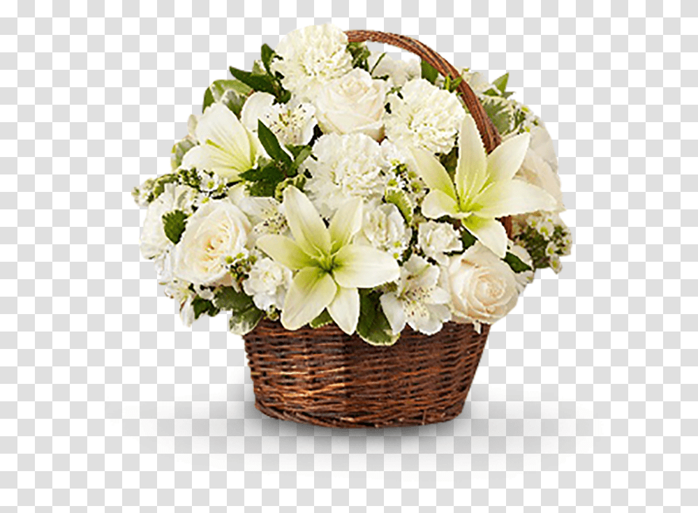 Cesto De Flores Santa Mariana Small Funeral Flower Basket, Plant, Flower Bouquet, Flower Arrangement, Blossom Transparent Png