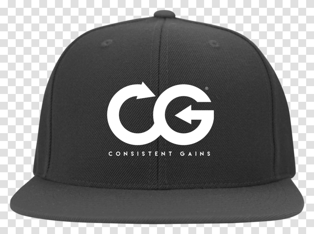Cg Flat Bill Twill Flexfit Hat White Logo - Consistent Gains Baseball Cap, Clothing, Apparel, Swimwear, Swimming Cap Transparent Png