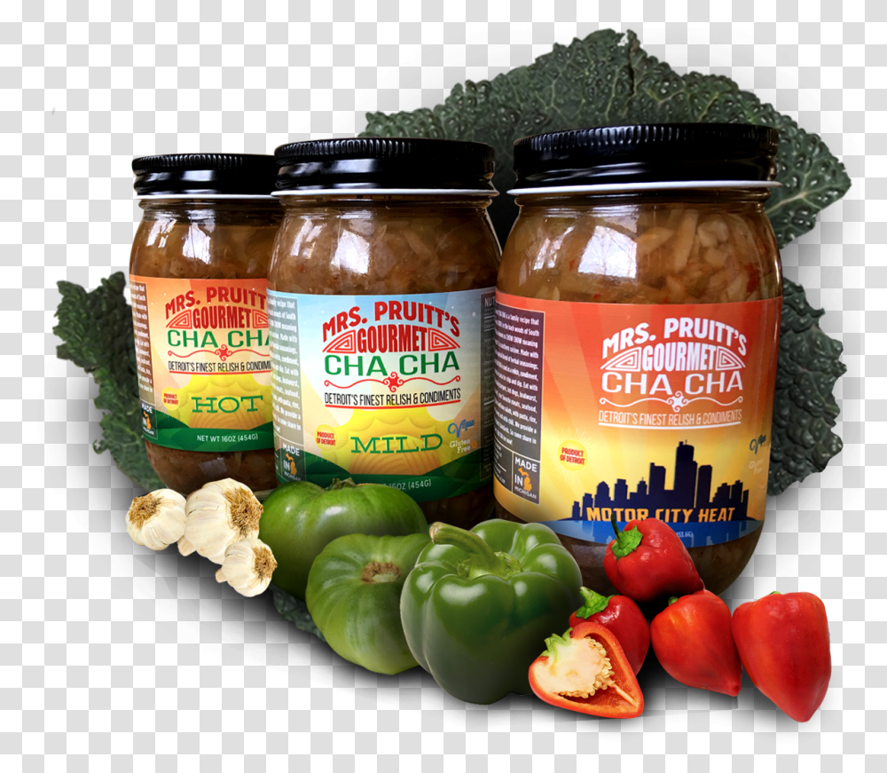 Cha Cha Is A Relish Condiment Sauce Green Bell Pepper, Plant, Food, Vegetable, Beer Transparent Png