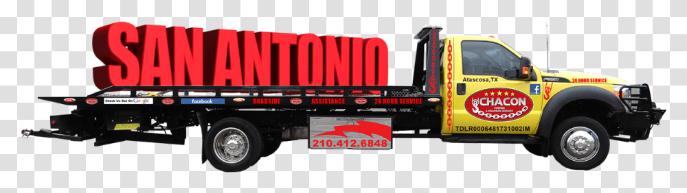 Chacon Towing Flatbed Trailer Truck, Vehicle, Transportation, Label Transparent Png