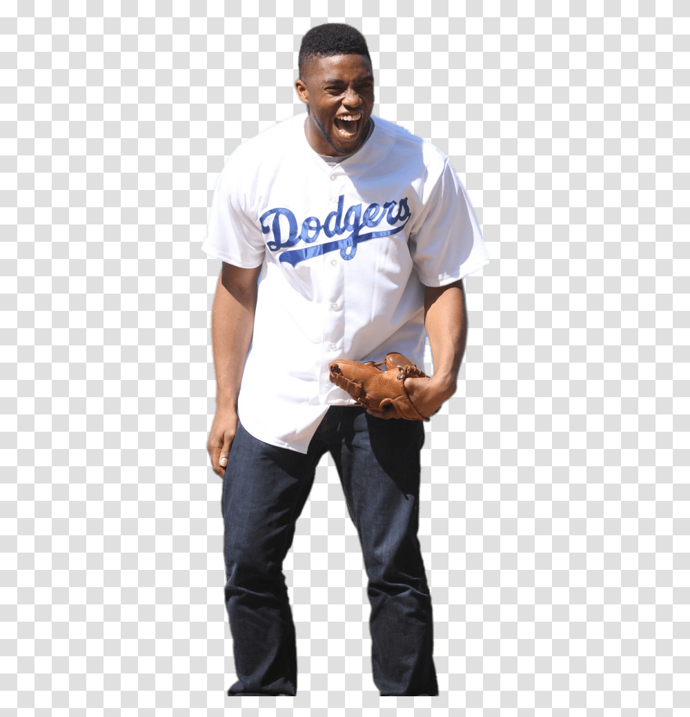 Chadwick Boseman Baseball Clip Arts Los Angeles Dodgers, Person, Sleeve, People Transparent Png