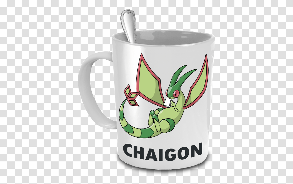 Chaigon The Flygon Pokemon Pun Tea Mug Funny Mugs For Boyfriend, Coffee Cup, Text, Latte, Beverage Transparent Png
