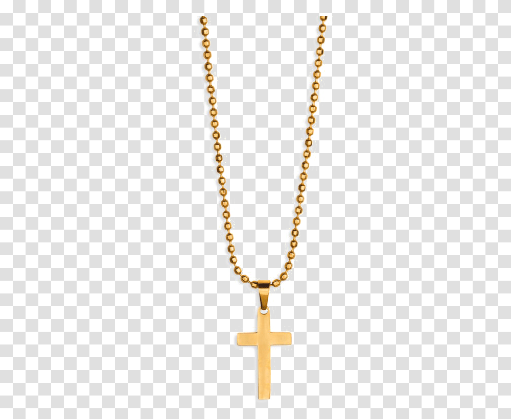 Chain Clipart Ball Chain Gold Cross, Bead Necklace, Jewelry, Ornament, Accessories Transparent Png