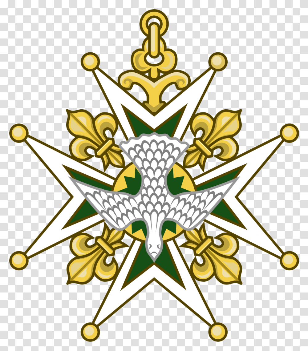 Chain Of The Order Of The Holy Spirit, Star Symbol, Cross, Gold Transparent Png