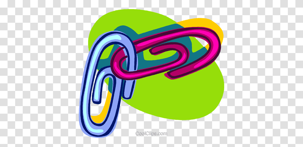 Chain Paper Clips Office Stationery Royalty Free Vector Clip Art, Light, Neon Transparent Png