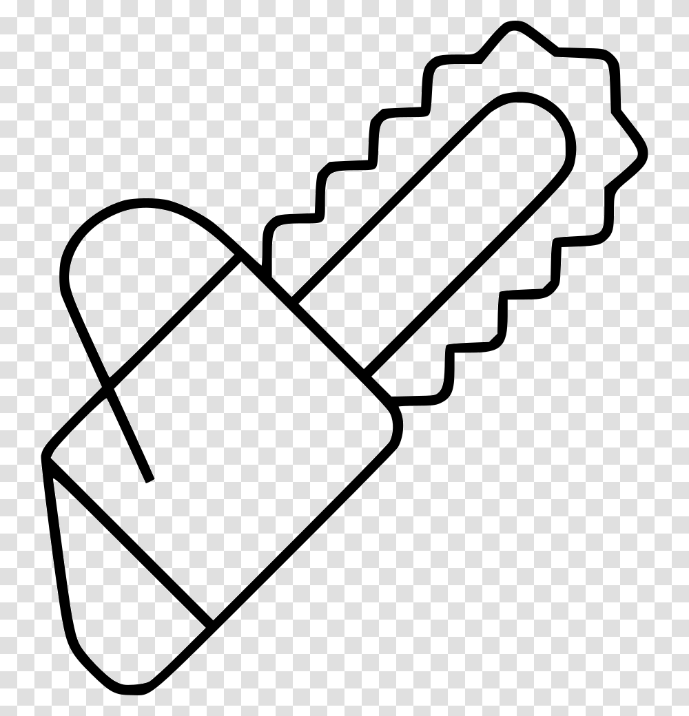 Chainsaw Line Art, Weapon, Weaponry, Stencil, Lawn Mower Transparent Png