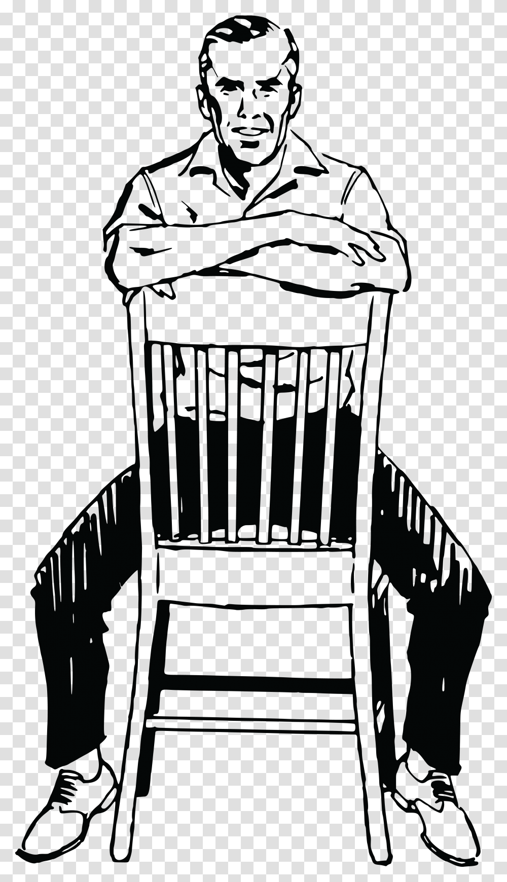 Chair Clipart Man Sitting On Chair Drawing, Furniture, Person, Human, Throne Transparent Png