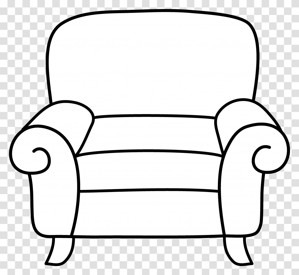 Chair Clipartblackandwhitearmchairlineartpng 4646 Chair Clipart Black And White, Furniture Transparent Png