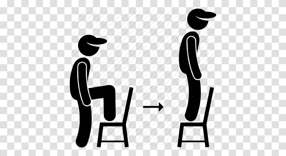 Chair Exercise Step Step Up Icon, Silhouette, Furniture, Musician, Musical Instrument Transparent Png