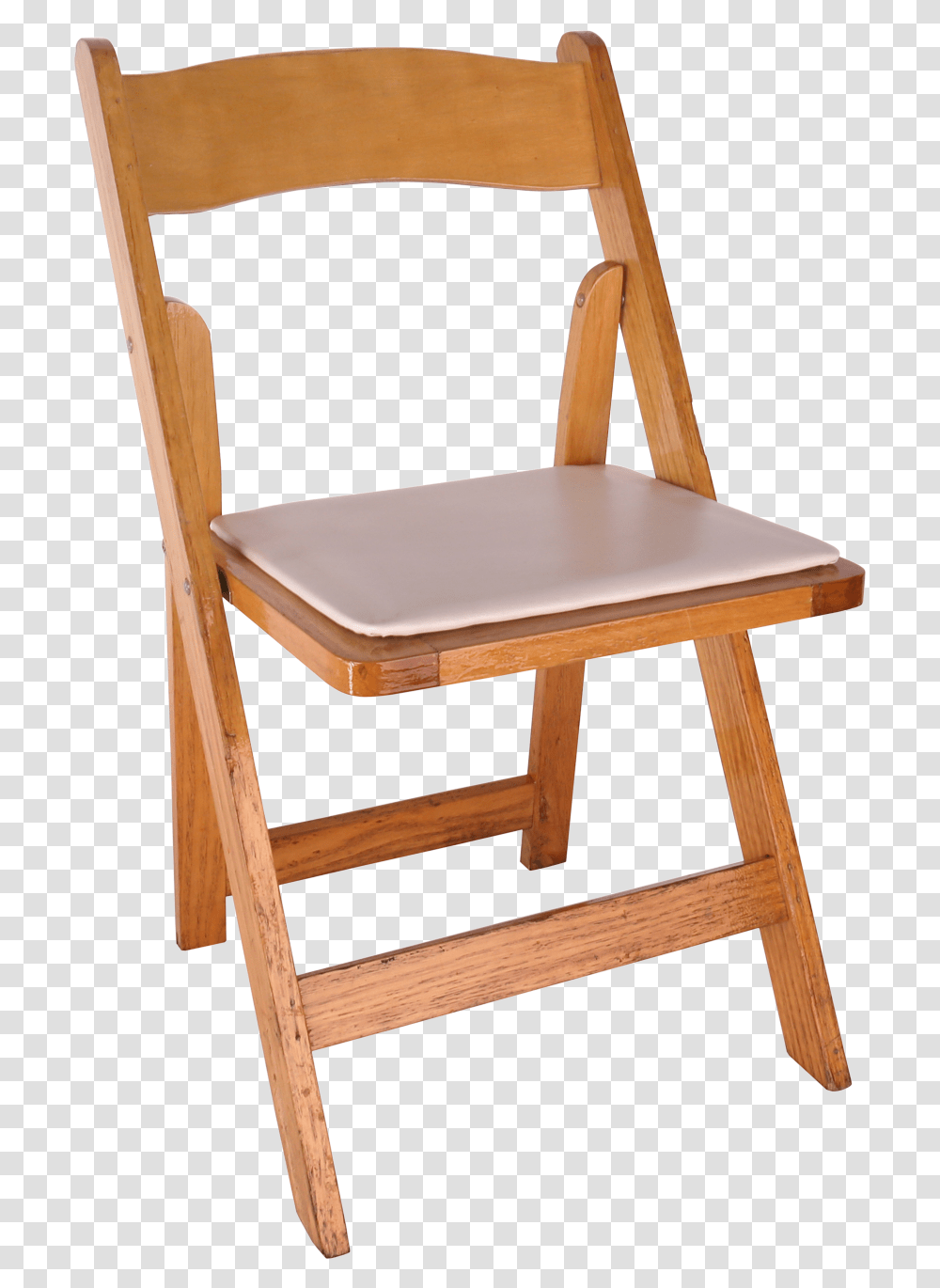 Chair Natural Oak Wood Folding Chair With Padded Seat Wooden Chair Folding Chair, Furniture Transparent Png