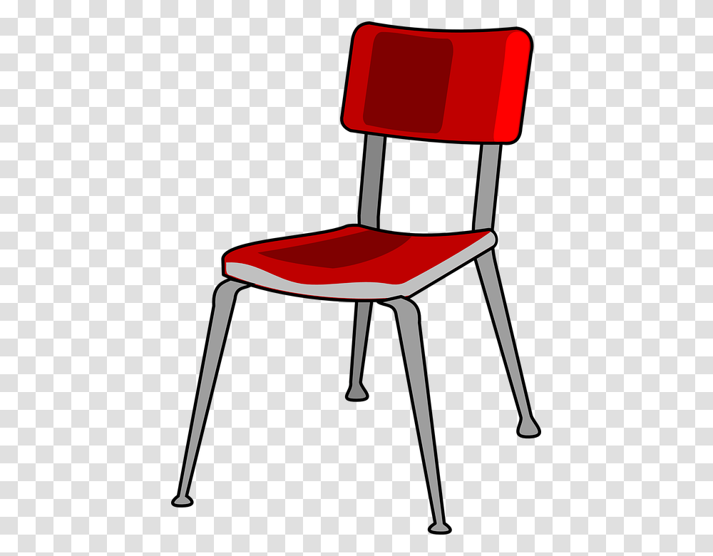Chair Red Metal Free Vector Graphic, Furniture Transparent Png