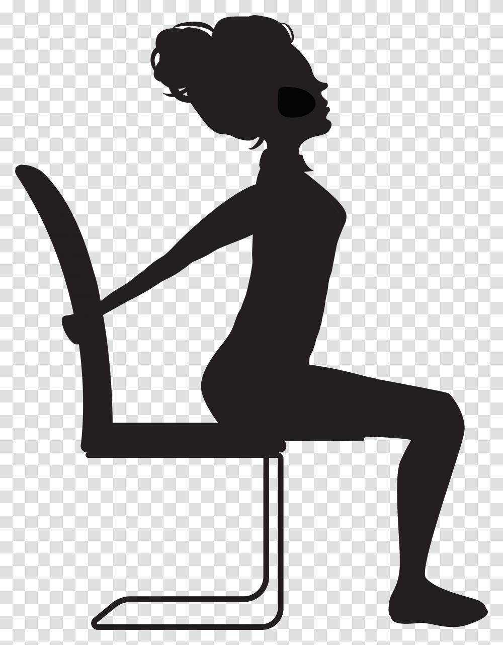 Chair Yoga For Seniors Clip Art, Person, Silhouette, Furniture, Sitting Transparent Png