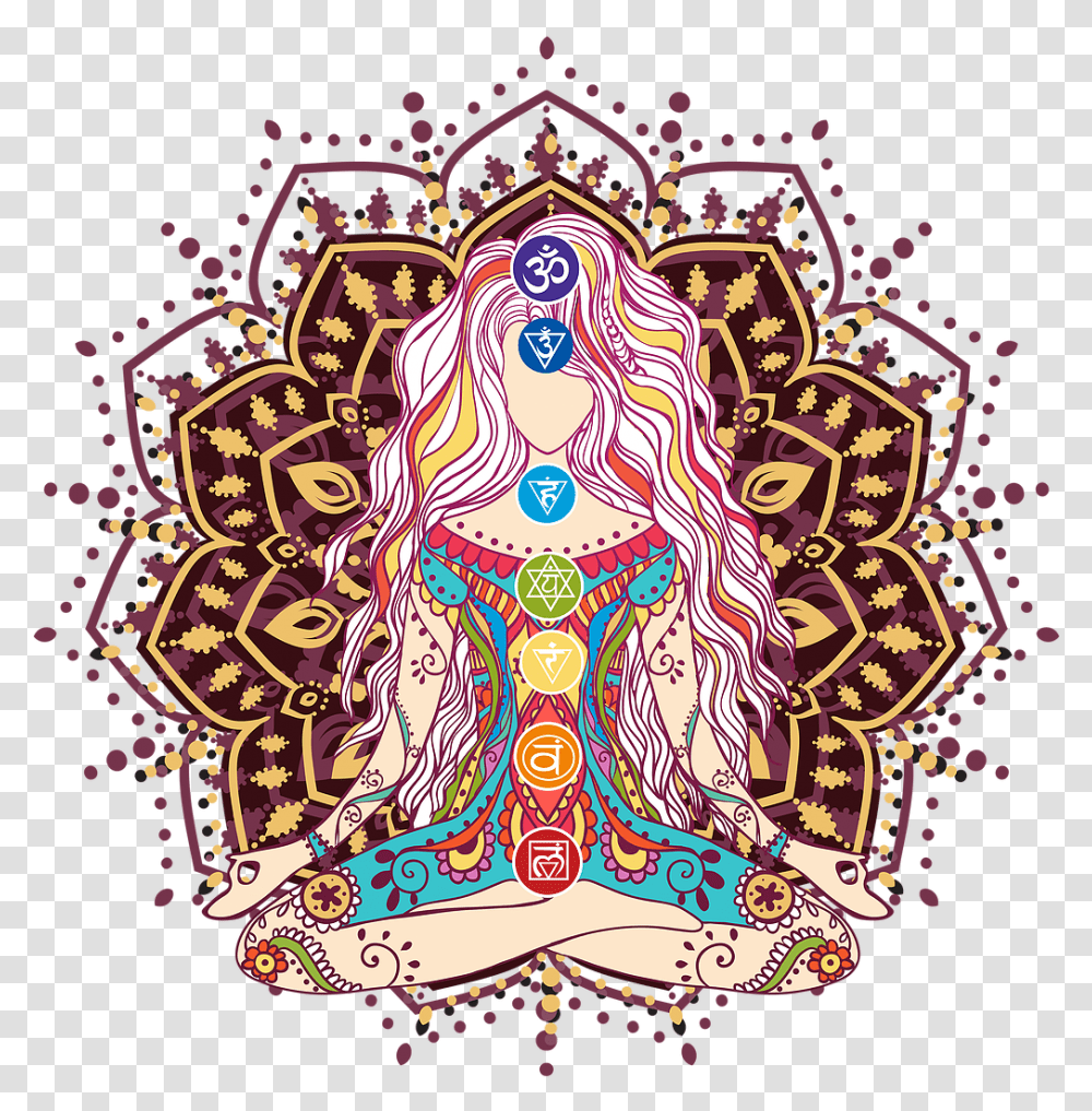 Chakras Mandala, Pattern, Ornament Transparent Png