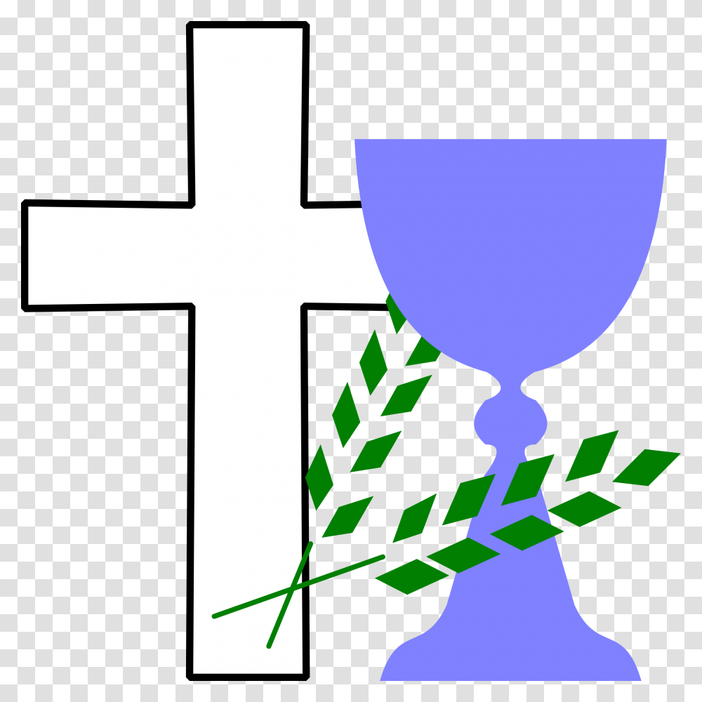 Chalice With Cross Clipart, Logo, Trademark, Glass Transparent Png