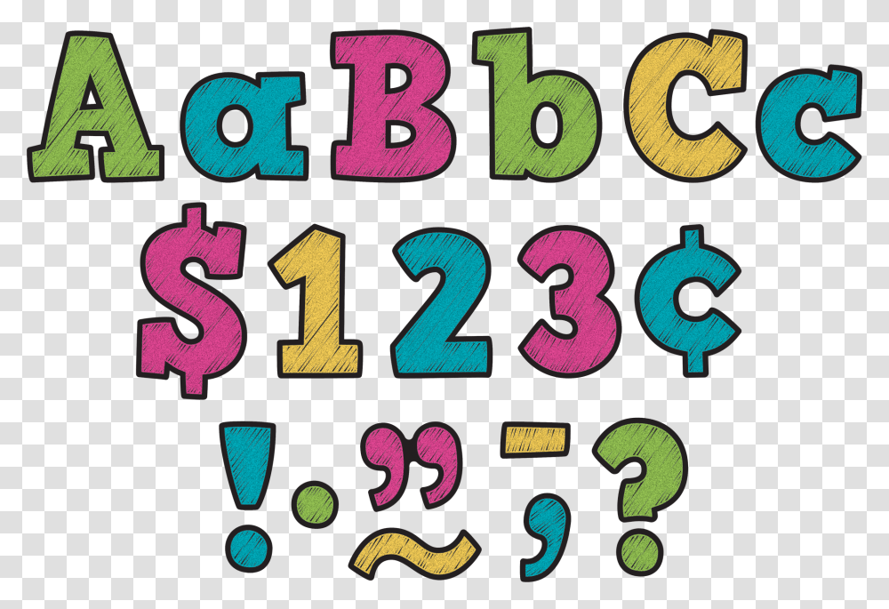 Chalkboard Brights Bold Block 3 Letters, Number, Alphabet Transparent Png