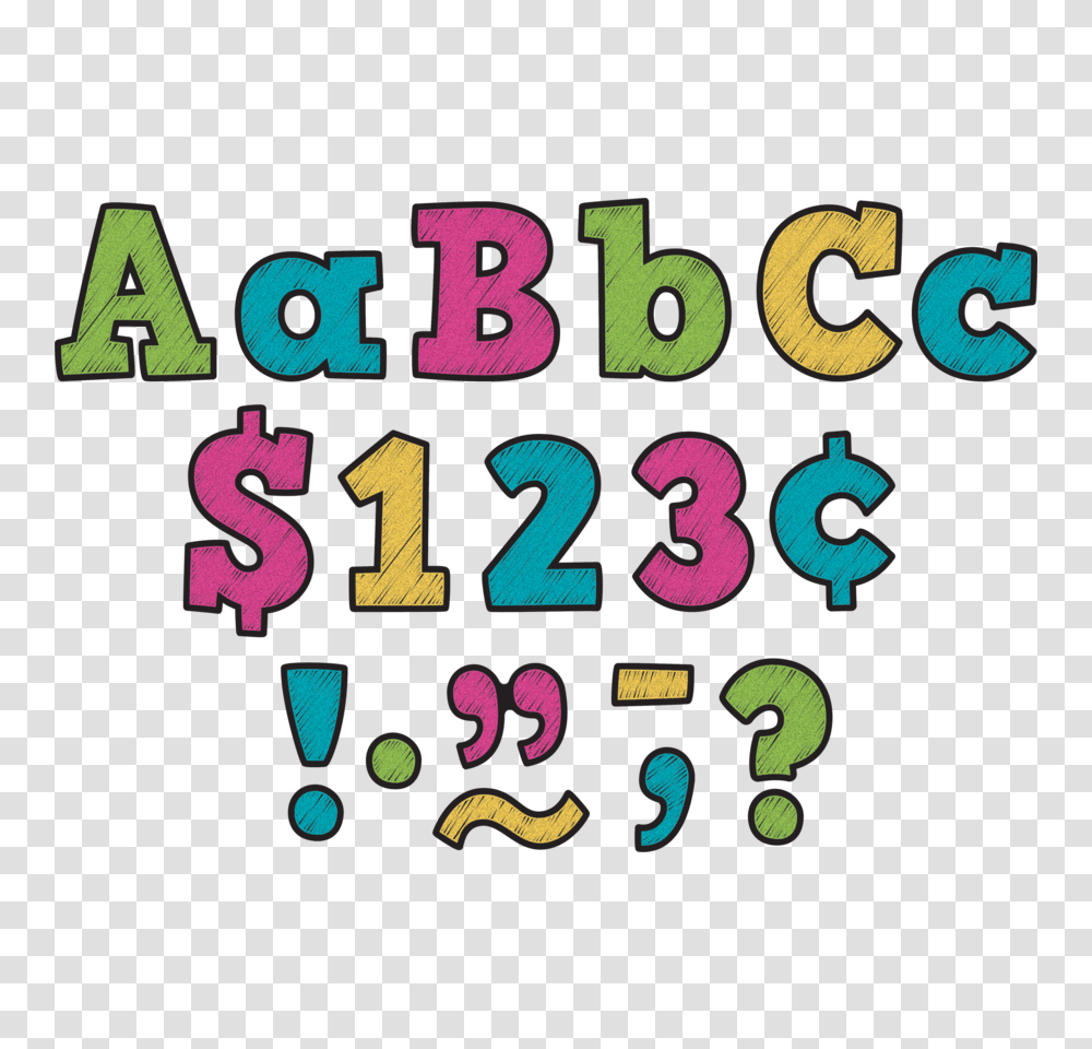 Chalkboard Brights Bold Block Letters, Alphabet, Number Transparent Png
