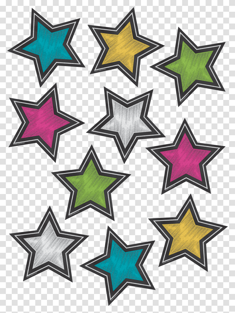 Chalkboard Brights Stars, Star Symbol, Rug Transparent Png