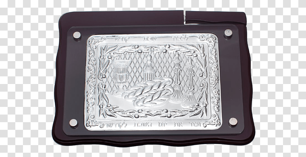 Challah Board Wood And Silver Plate W Knife Serving Tray, Buckle Transparent Png