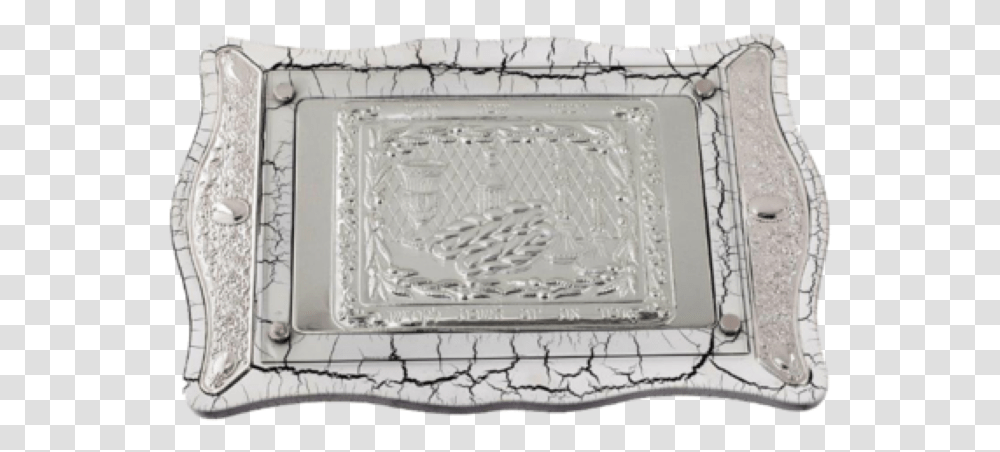 Challah Board Wood And Silver Plated White Platter, Ivory, Tray, Drain Transparent Png