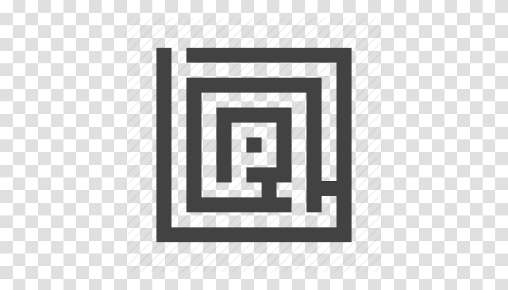 Challenge Game Line Maze Puzzle Solution Way Icon, Spiral, Rug, Gray, Plan Transparent Png