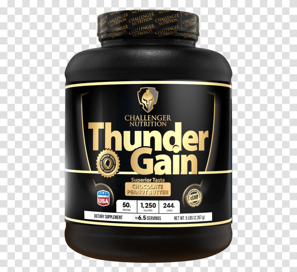 Challenger Nutrition Thunder Gain, Label, Helmet, Lager Transparent Png