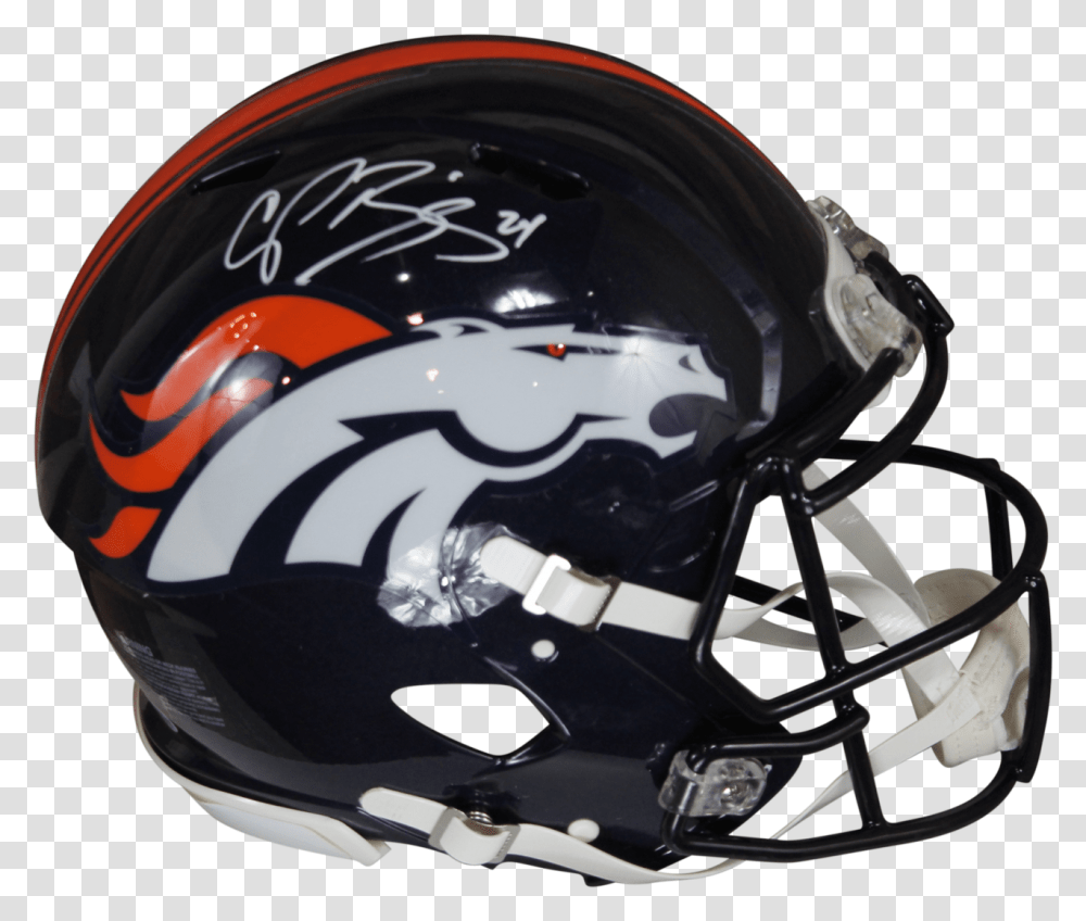 Champ Bailey Autographed Broncos Speed Proline Wbeckett, Helmet, Apparel, Crash Helmet Transparent Png