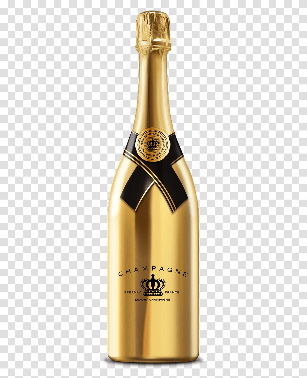 Champagne A Bottle Of Champagne Bottle Golden Champagne Bottle, Beer, Alcohol, Beverage, Drink Transparent Png