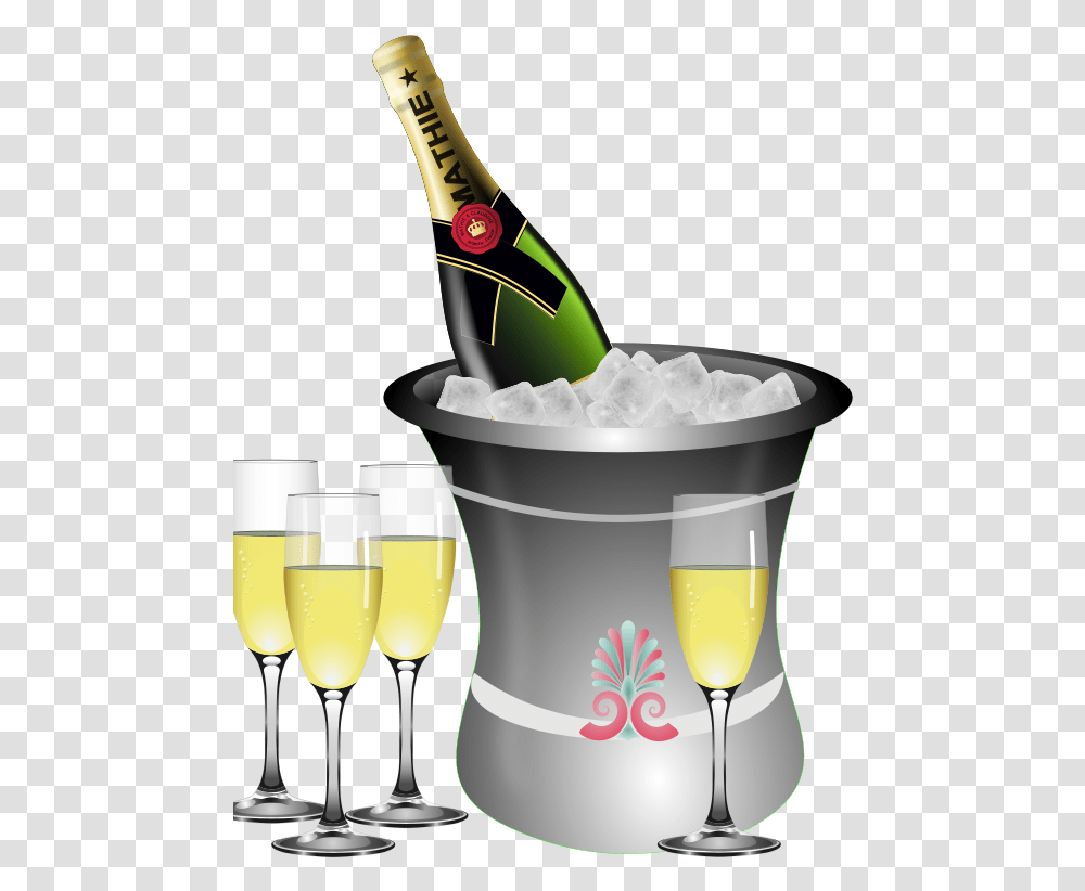 Champagne Bottle And Glasses Clipart Clipart For Champagne, Alcohol, Beverage, Drink, Wine Transparent Png