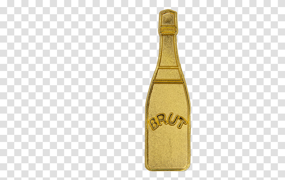 Champagne Bottle Gold Matt Glass Bottle, Beverage, Alcohol, Label, Wine Transparent Png