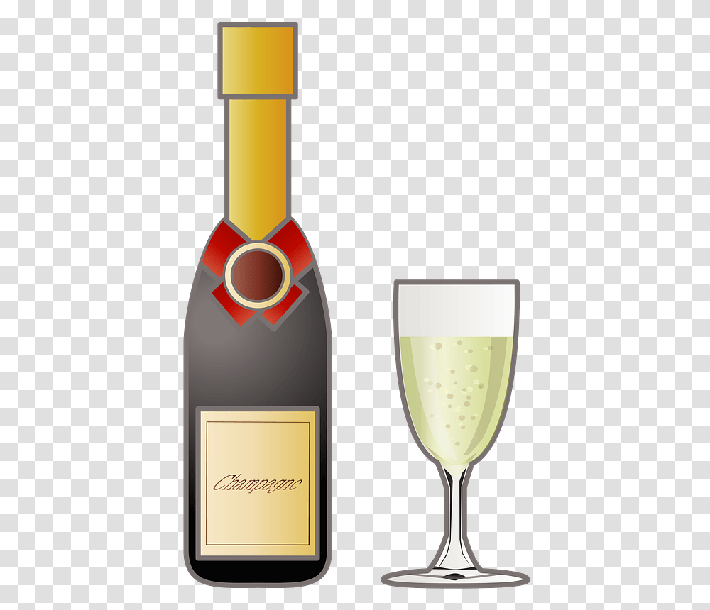 Champagne Drink Clipart Wine Glass, Alcohol, Beverage, Label, Bottle Transparent Png