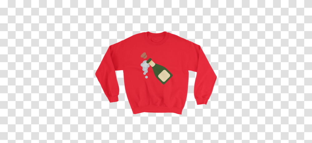 Champagne Emoji Sweatshirt, Apparel, Sweater, Sleeve Transparent Png