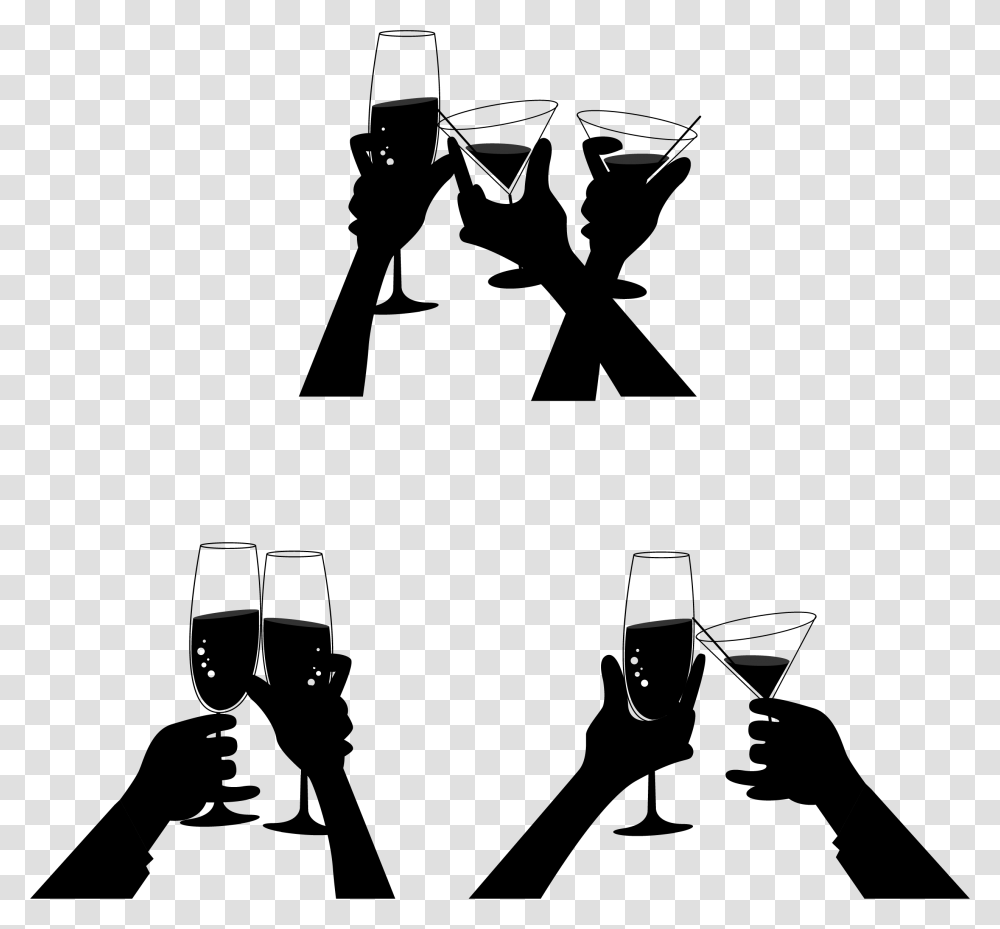Champagne Euclidean Vector Toast Cup Guinness, Person, Silhouette, Beverage, Stencil Transparent Png