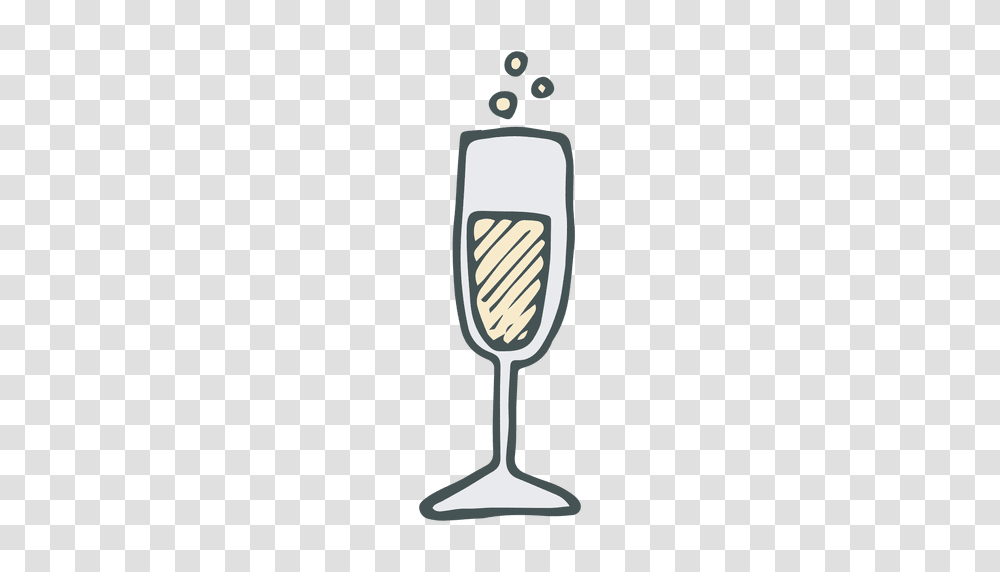 Champagne Flute Hand Drawn Cartoon Icon, Glass, Goblet, Alcohol, Beverage Transparent Png