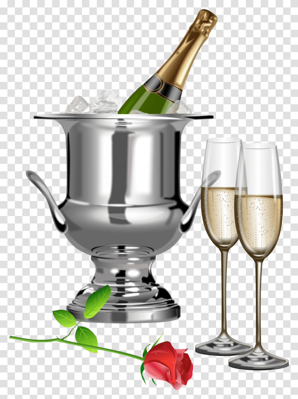 Champagne Glasses And Bottles, Goblet, Mixer, Appliance, Wine Glass Transparent Png