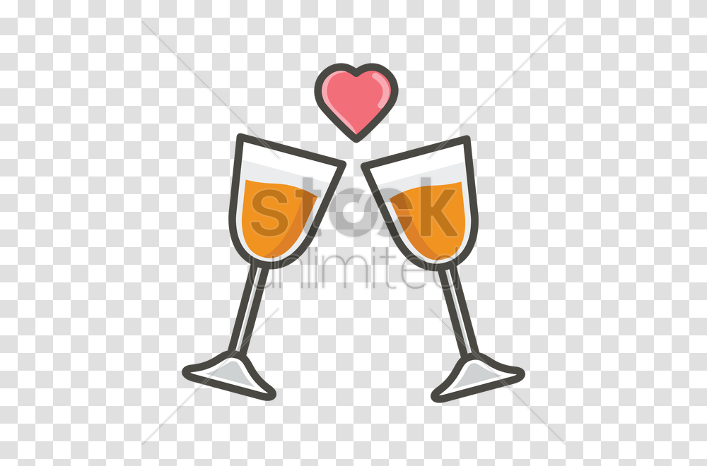 Champagne Glasses With Heart Shape Vector Image Champagne Stemware, Cocktail, Alcohol, Beverage, Drink Transparent Png