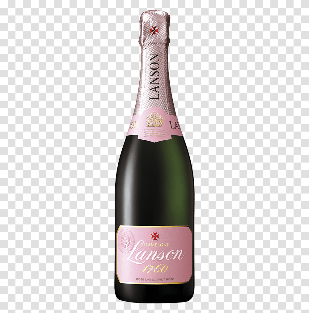 Champagne Lanson Rose Label Brut Ros, Alcohol, Beverage, Drink, Bottle Transparent Png