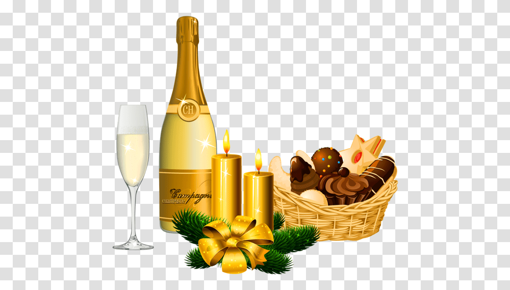 Champagne New Year, Bottle, Beverage, Drink, Alcohol Transparent Png