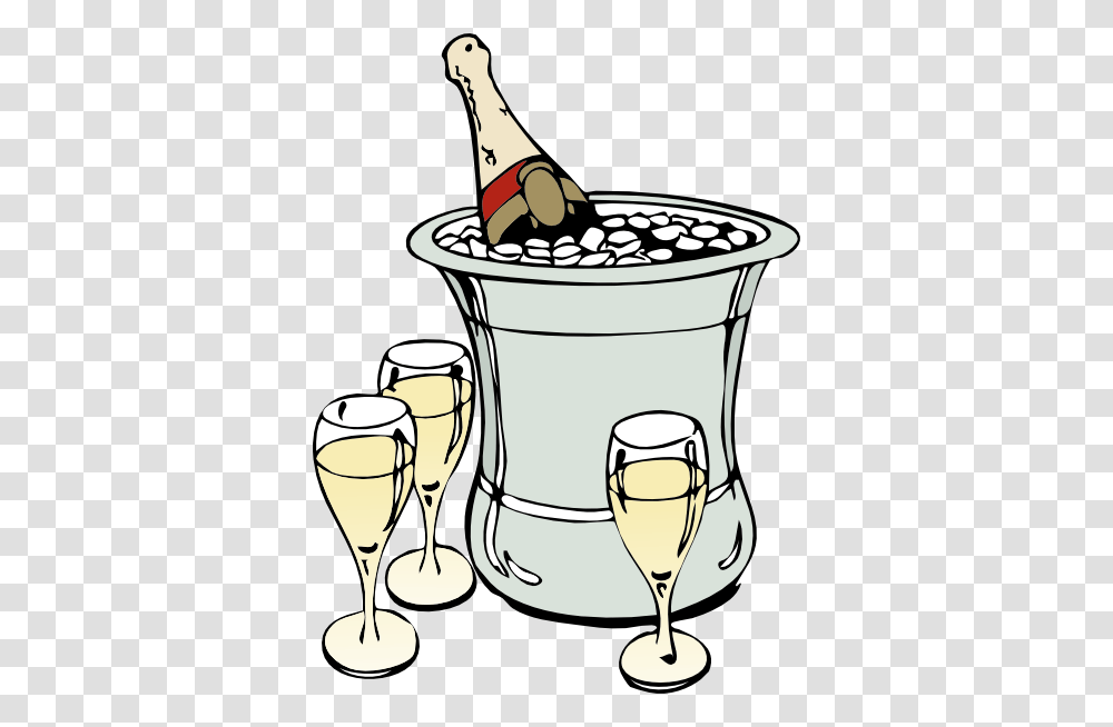 Champagne On Ice Clip Art, Bucket, Glass, Bottle, Wine Transparent Png