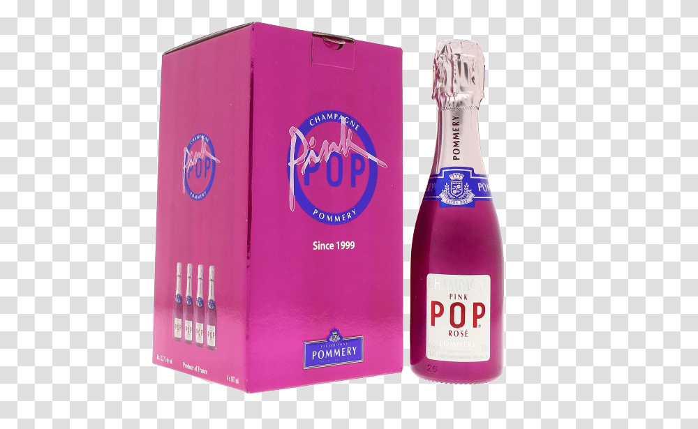 Champagne Pack Four Quarter Pop Rose Pommery Pink Pop Rose Champagne, Bottle, Beverage, Drink, Alcohol Transparent Png
