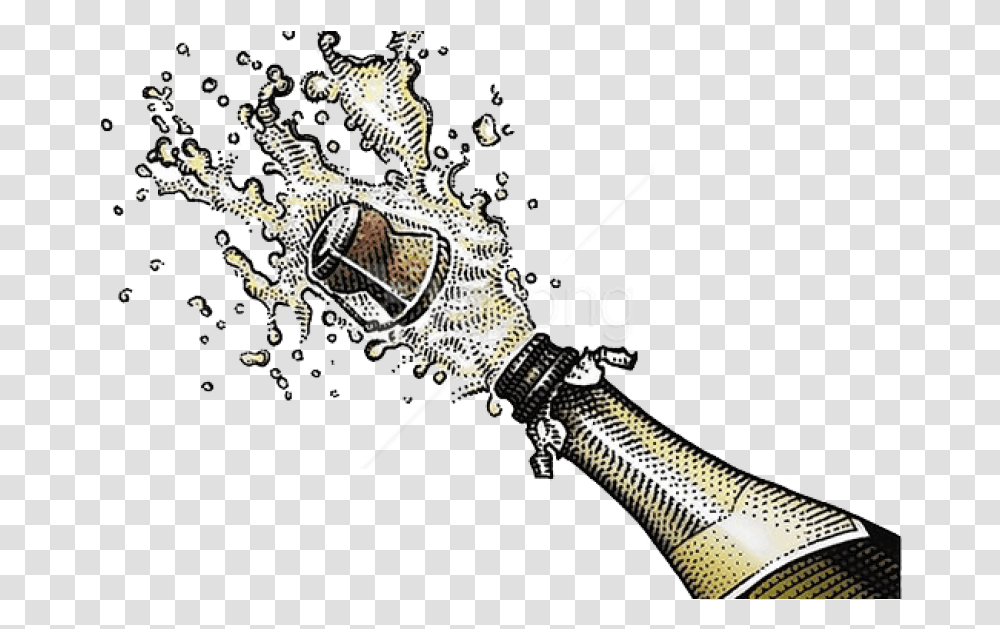 Champagne Pop Champagne Bottle Popping Illustration, Tool, Weapon, Weaponry, Blade Transparent Png