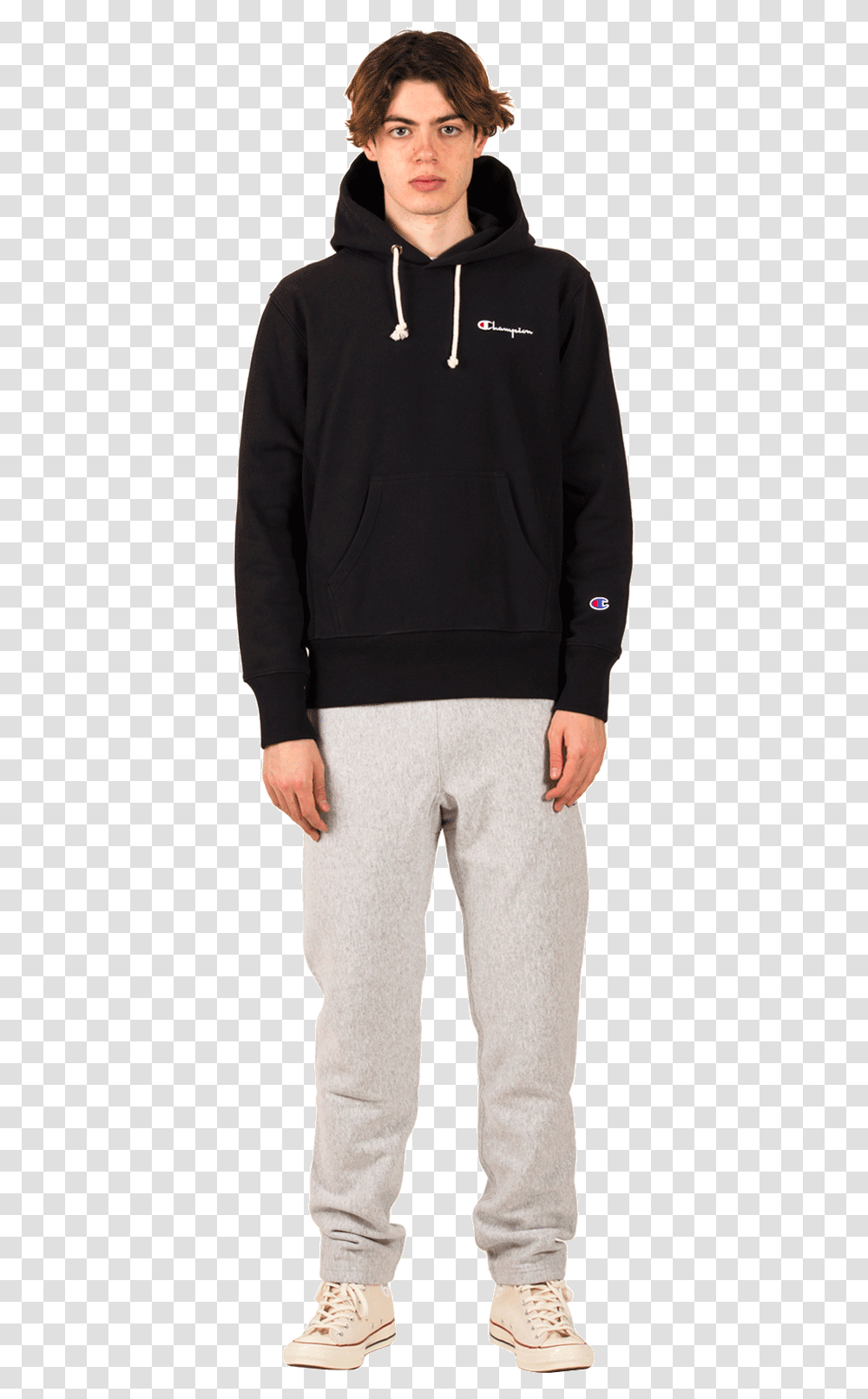 Champion Sweaters Hooded Sweatshirt Black Jacket, Apparel, Person, Human Transparent Png