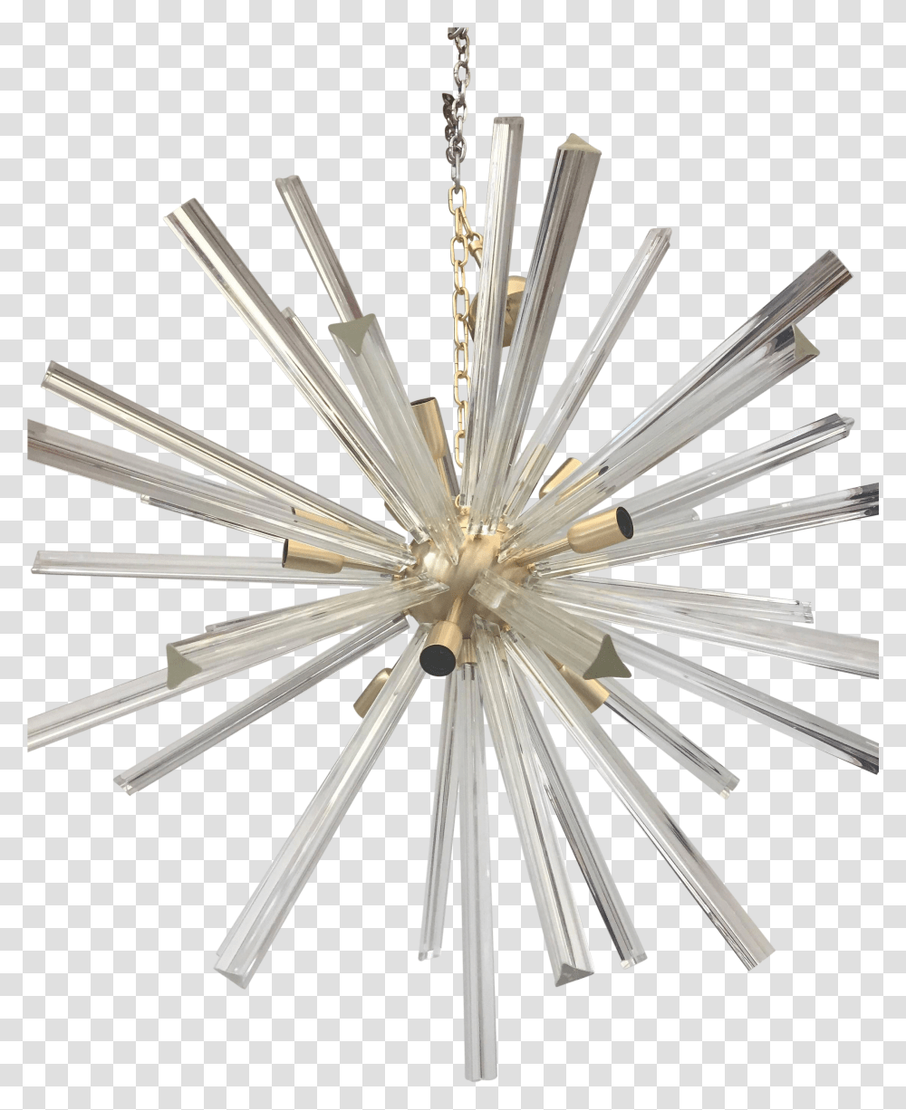 Chandelier Clear Murano Glass Triedo Sputnik With A Gold Frame Ceiling, Crystal, Nature, Outdoors, Symbol Transparent Png