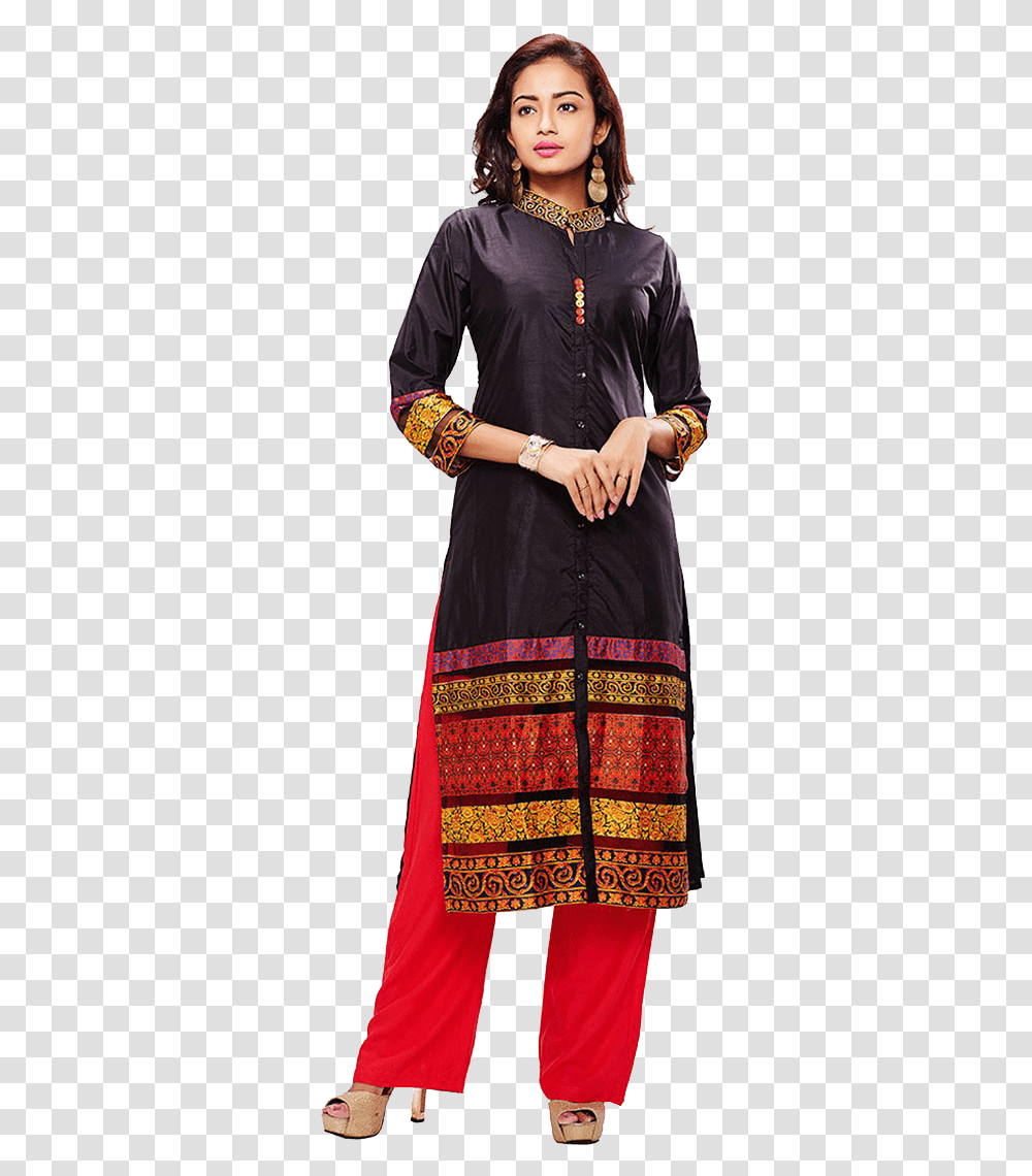 Chanderi Kurti Hd Background Kurtis, Person, Female, Sleeve Transparent Png