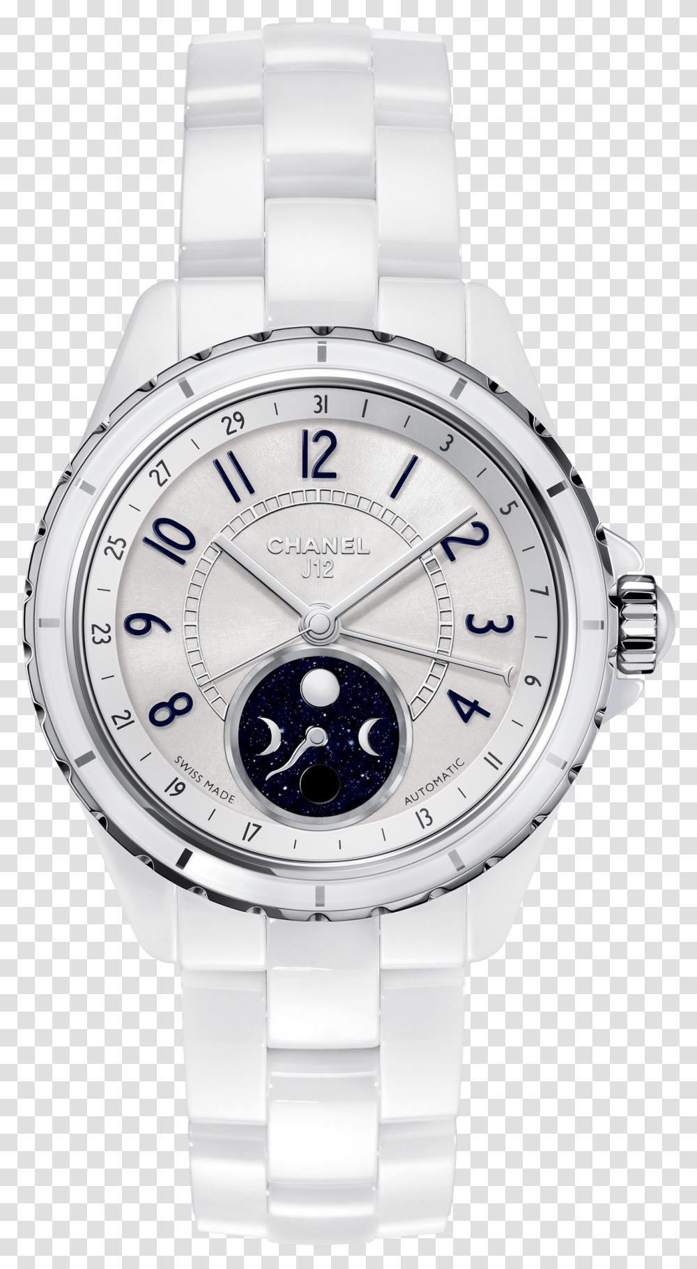 Chanel J12 Moonphase Watch, Wristwatch Transparent Png