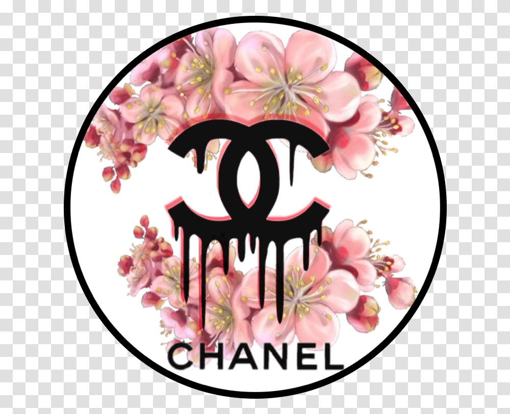 Chanel Logofreetoedit Sticker By Nessa Coronado Chanel Logo With Flowers, Birthday Cake, Graphics, Art, Plant Transparent Png