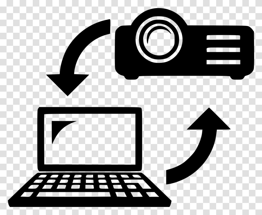 Change Laptop To Presentation Desktop Computer Icon, Electronics, Pc, Stencil Transparent Png