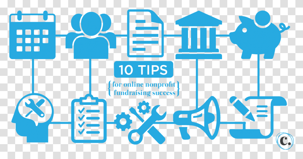Change Starts Here 10 Tips For Online Nonprofit Fundraising Icons, Logo, Word Transparent Png